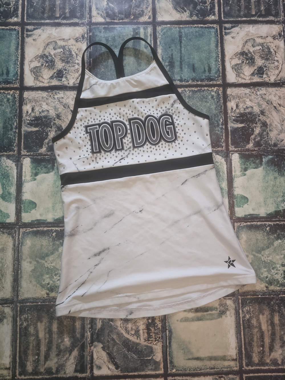 Top Dog Racerback Tank Top - White with Black Trim